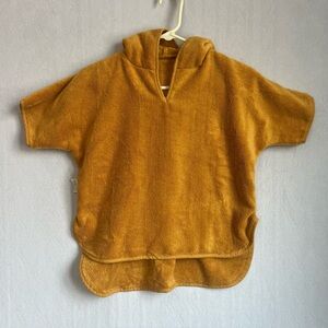Natemia Gold 100% Organic Cotton  Poncho Hooded Top Bath Towel 2-3 years